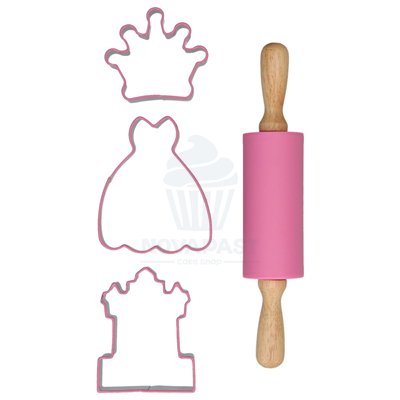WILTON PRINCESS CUTTER SET + COOKIE ROLLER