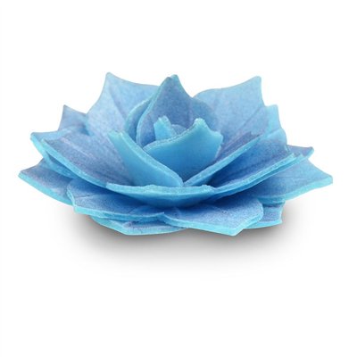 MODECOR CAJA DE 15 ROSAS DE OBLEA AZUL 4CM 