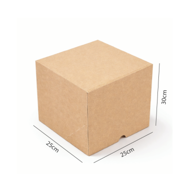 Caja Alta Kraft para Tartas 25x25x30 cm - Sin Ventana