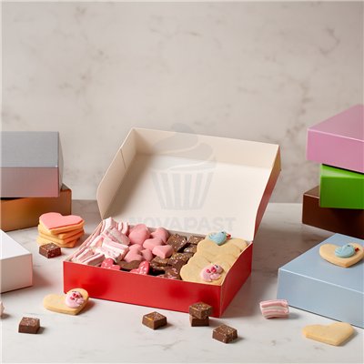 DECORA CAJA PARA DULCES ROSA 23X16X5H CM