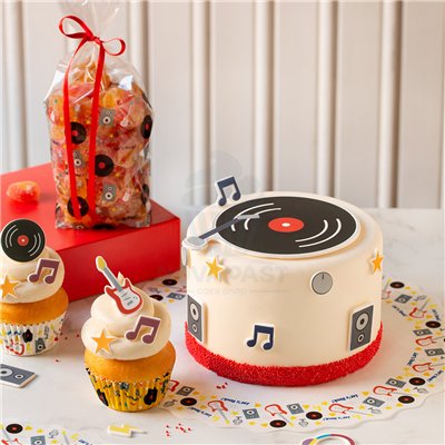 DECORA SET 10 BLONDAS PAPEL 30CM "DISCO"