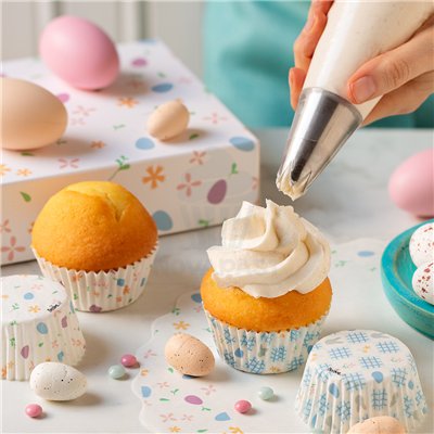 DECORA SET 10 BLONDAS PAPEL 30CM FLORES/HUEVOS