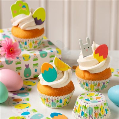 DECORA SET 10 BLONDAS PAPEL 30CM POLLITOS DIVERT.