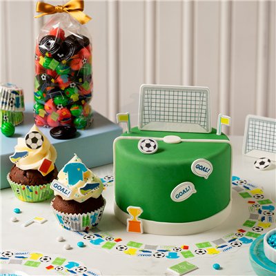 DECORA SET 10 BLONDAS PAPEL 30CM FUTBOL GOAL