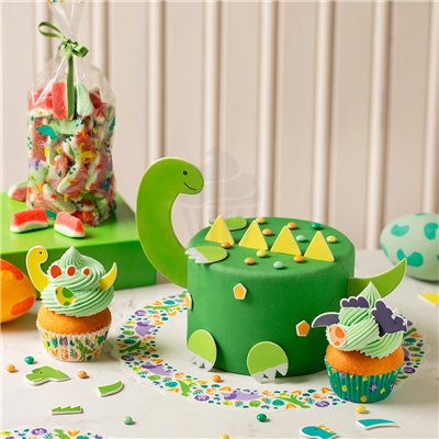 DECORA SET 10 BLONDAS PAPEL 30CM DINOSAURIOS