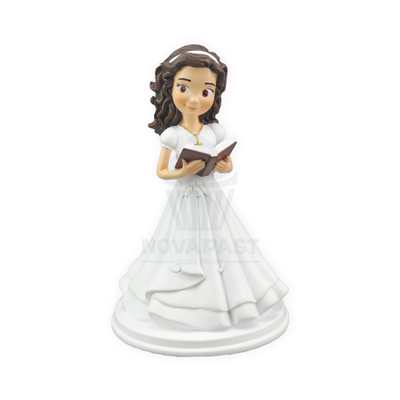 FIGURA NIÑA PRIMERA COMUNION RESINA LIBRO 15CM