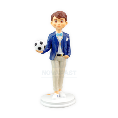FIGURA NIÑO PRIMERA COMUNION RESINA PELOTA 15CM