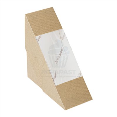 PAQ. 50 CAJAS SANDWICH TAKE AWAY KRAFT 12X12X5,5CM
