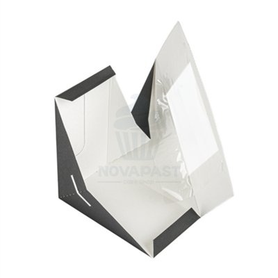 PAQ. 50 CAJAS SANDWICH TAKE AWAY NEGRAS 18X11X8CM