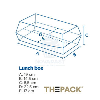 SET 50 CAJAS BANCO LUNCH TAKE AWAY 22,5X17X8,5 CM