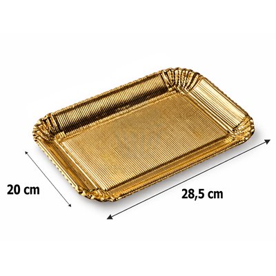 BANDEJA CARTON EXTRA "PEPITA" ORO 28,5X20CM Nº 5
