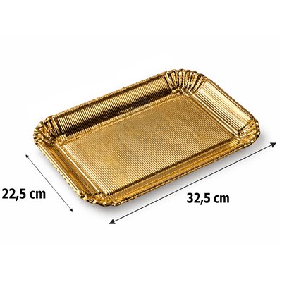 BANDEJA CARTON EXTRA "PEPITA" ORO 32,5X22,5CM Nº 6