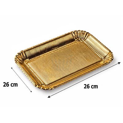 BANDEJA CARTON EXTRA "PEPITA" ORO 36X26CM Nº 7