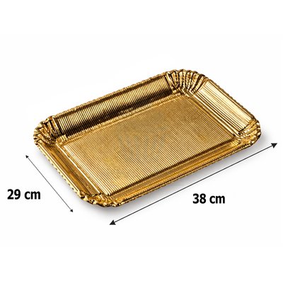BANDEJA CARTON EXTRA "PEPITA" ORO 38X29CM Nº 8