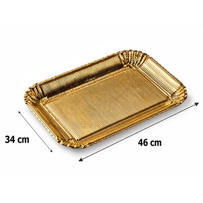 BANDEJA CARTON EXTRA "PEPITA" ORO 46X34CM Nº 9