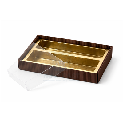 CAJA BOMBONES/SEPARADOR TAPA ACETATO 10X11,5XH3CM 