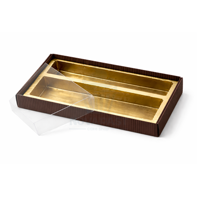 CAJA BOMBONES/SEPARADOR TAPA ACETATO 12X20XH3CM 