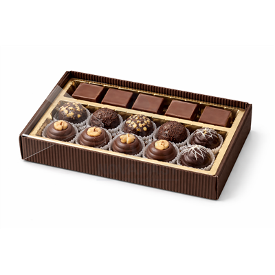 CAJA BOMBONES/SEPARADOR TAPA ACETATO 11X19,5XH3CM 