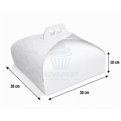 CAJA TARTA MODELO TP TEXTURA BLANCO 30X30XH10CM AUTOMONTABLE