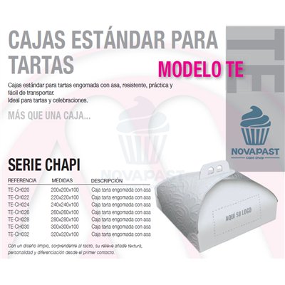 CAJA TARTA MODELO TP TEXTURA BLANCO 32X32XH10CM AUTOMONTABLE