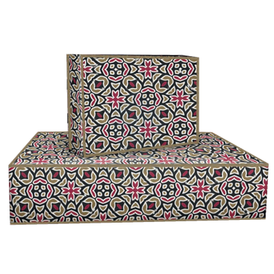 Gold/Burgundy/Black Pastry Box 215x145xH50mm