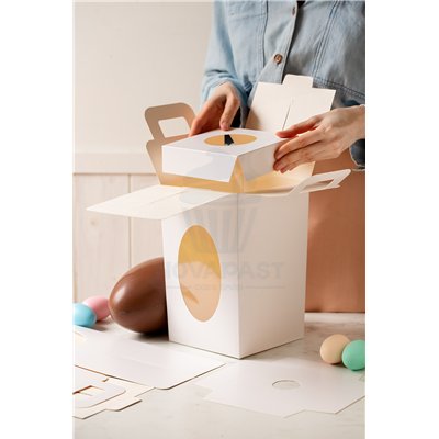 SET 2 CAJAS PARA HUEVO PASCUA VENTANA 20X20X35H CM