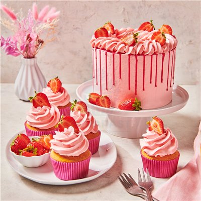 FUNCAKES PREPARADO CREMA ENCANTADA FRESA 450G.
