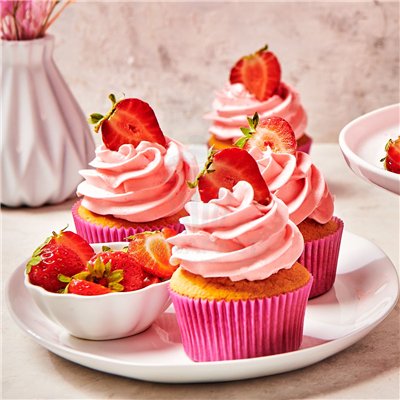 FUNCAKES PREPARADO CREMA ENCANTADA FRESA 450G.