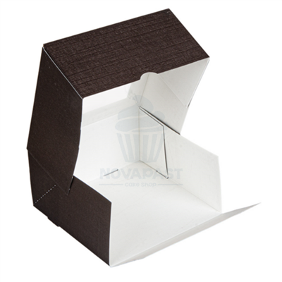 BOÎTE PÂTISSERIE AVEC FENÊTRE MARRON 30X30X8H CM