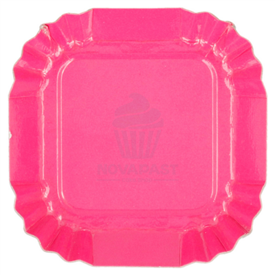 GDP 100 MINI PLATILLOS CUADRADO FUCSIA 5,5X5,5 CM