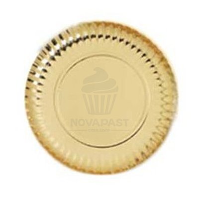 Prato de papelão Ouro 23 cms (Pacote 100 unid)