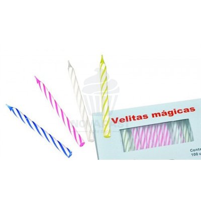 VELAS MAGICAS COLORES (CAJA 100 UNDS)