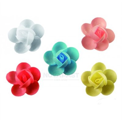 FLOR DE OBLEA ROSA ABIERTA 45 MM. (BOX 100 UNDS)