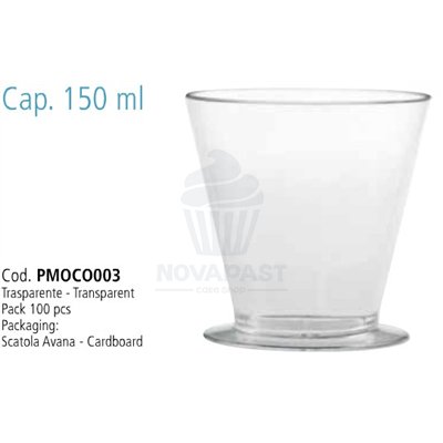 COPO REDONDO COM BASE 150 ML (CAIXA 100 UNDS)