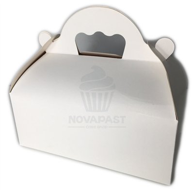 CAJA CON ASAS BLANCA 20X18 "ALTURA 7CMS" (UND)