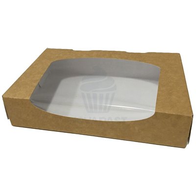 CAJA SNACKING KRAFT C/VENTANA 20X12X4 CMS (UND)