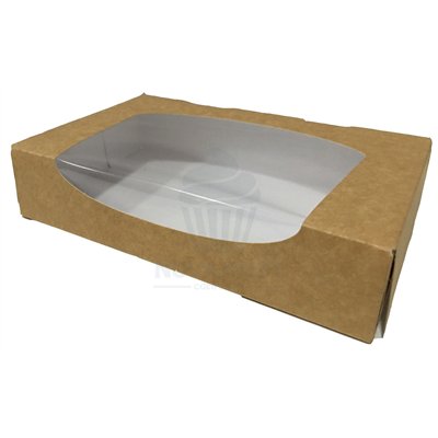 CAJA SNACKING KRAFT C/VENTANA 20X12X4 CMS (UND)