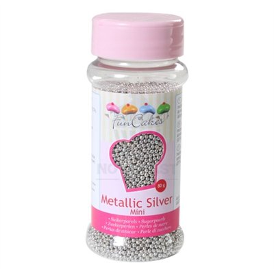 FUNCAKES PERLAS DE AZUCAR PLATEADAS 2MM (80 GRMS)