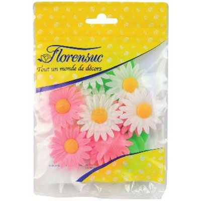 MARGARITAS SURTIDAS OBLEA (SET 12 FLORES+12 HOJAS)