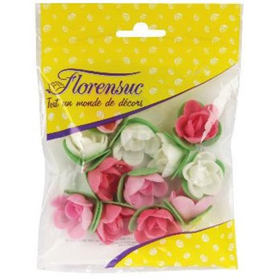 ROSAS OBLEA C/ FOLHAS SORTIDAS (CONJUNTO 12 FLORES)