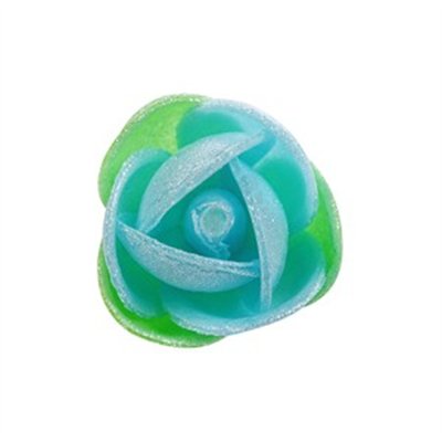 FLORES DE OBLEA AZULES CON HOJAS (CAJA 180 UNDS)