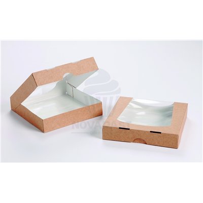 CAJA SNACKING KRAFT C/VENTANA 20X12X4 CMS (UND)
