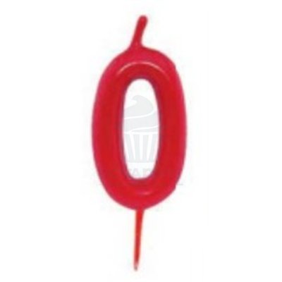 BOUGIE ROUGE 7 CM BLISTER INDIVIDUEL "Nº 0" (PIÈCE)