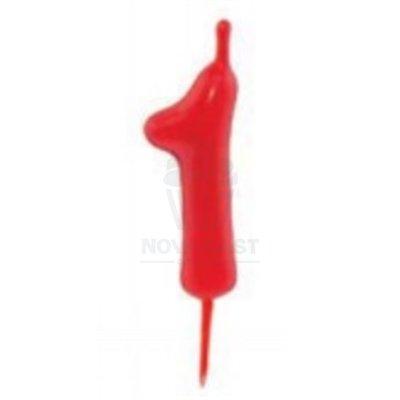 BOUGIE ROUGE 7 CMS BLISTER INDIVIDUEL "Nº 1" (UND)