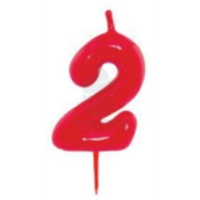 BOUGIE ROUGE 7 CM BLISTER INDIVIDUEL "Nº 2" (PIÈCE)