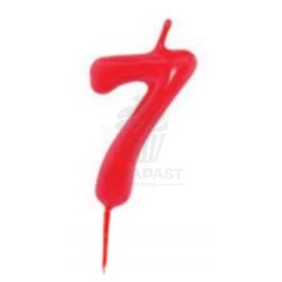 BOUGIE ROUGE 7 CM BLISTER INDIVIDUEL "Nº 7" (PIÈCE)
