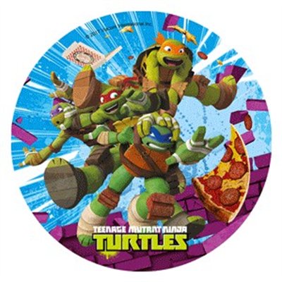 GAUFRETTE RONDE "TORTUES NINJA" 21 CM (PIÈCE)