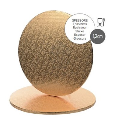 BASE PARA BOLO "DOURADA" REDONDA 35 CMS (UND)