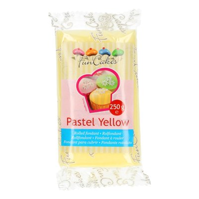 FONDANT FUNCAKES AMARELO PASTEL (PAC. 250 GRAMAS)