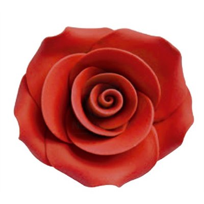 ROSES EN SUCRE ROUGES 5 CM (BOÎTE DE 18 UNITÉS)